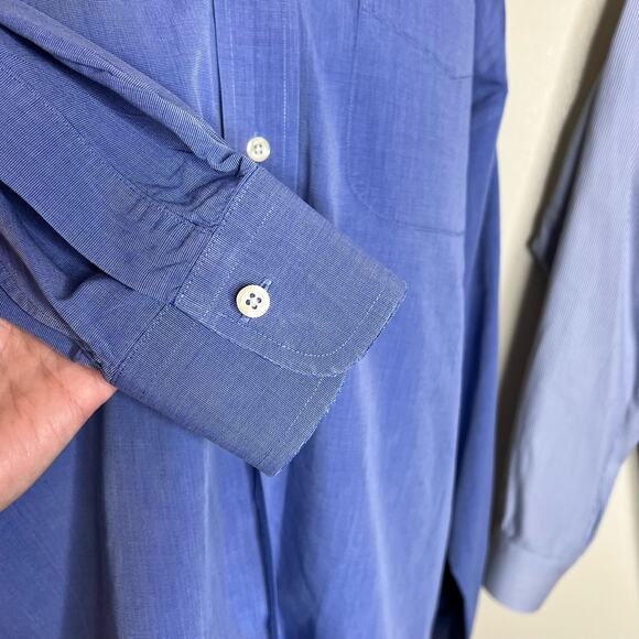2 Brooks Brothers Original Polo Dress Shirt 15.5 Mens Button Up Blue Preppy Work - Picture 8 of 10